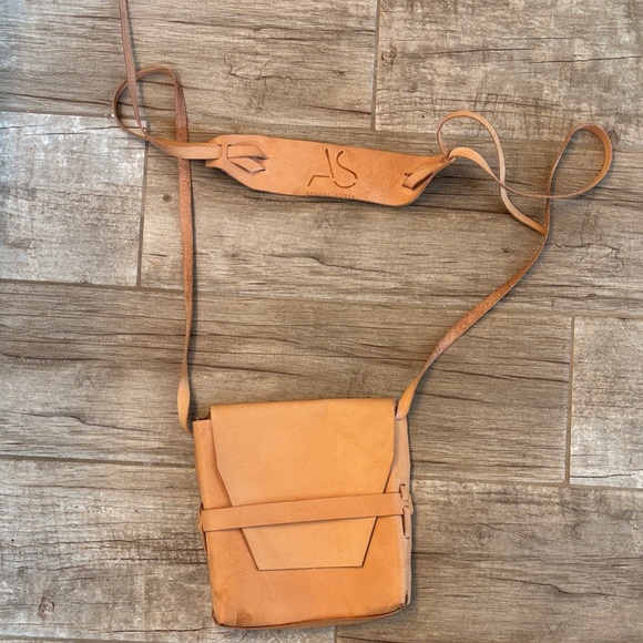 Handbags - Adelle Stoll Tan Leather Crossbody Bag